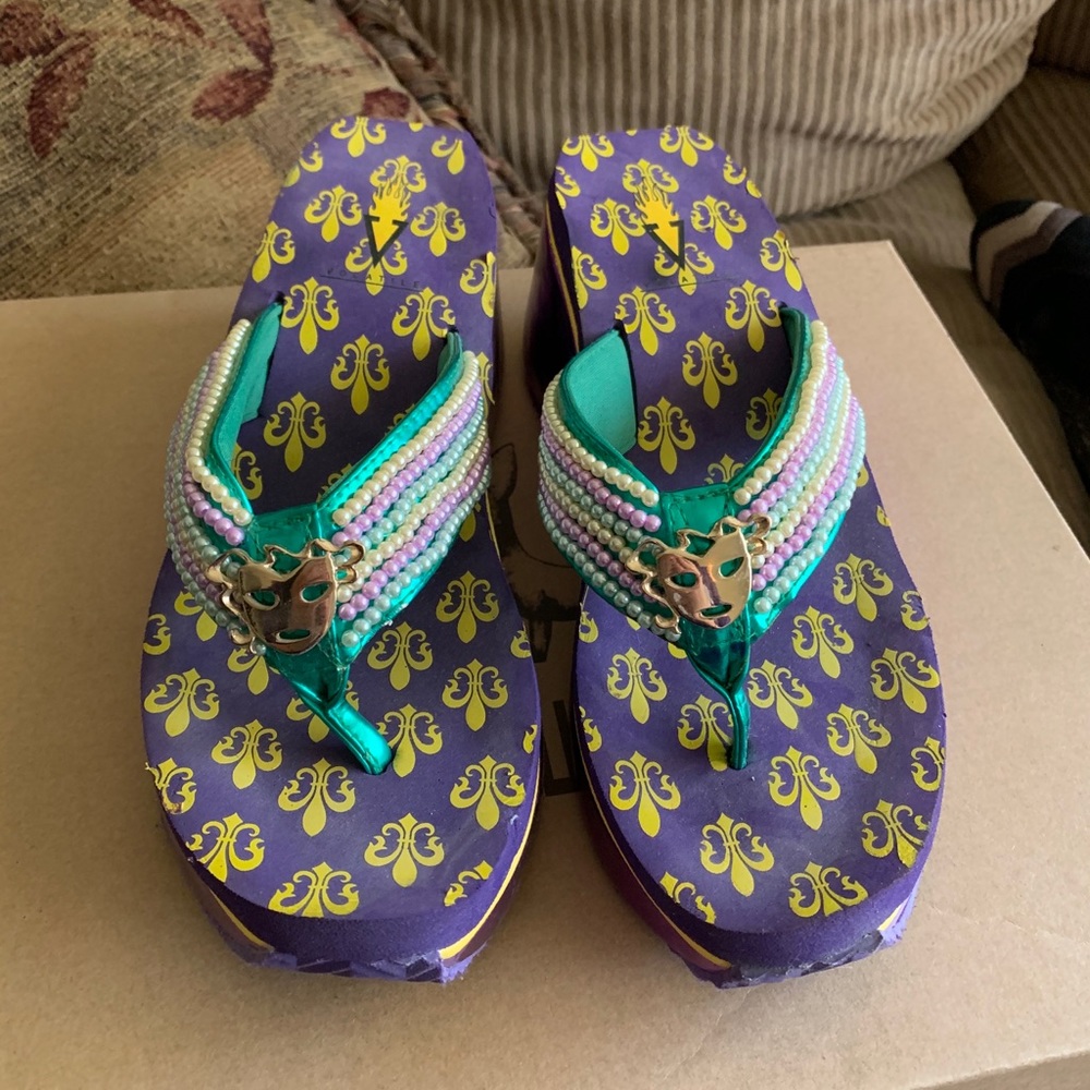 Volatile Mardi Gras Flipflops